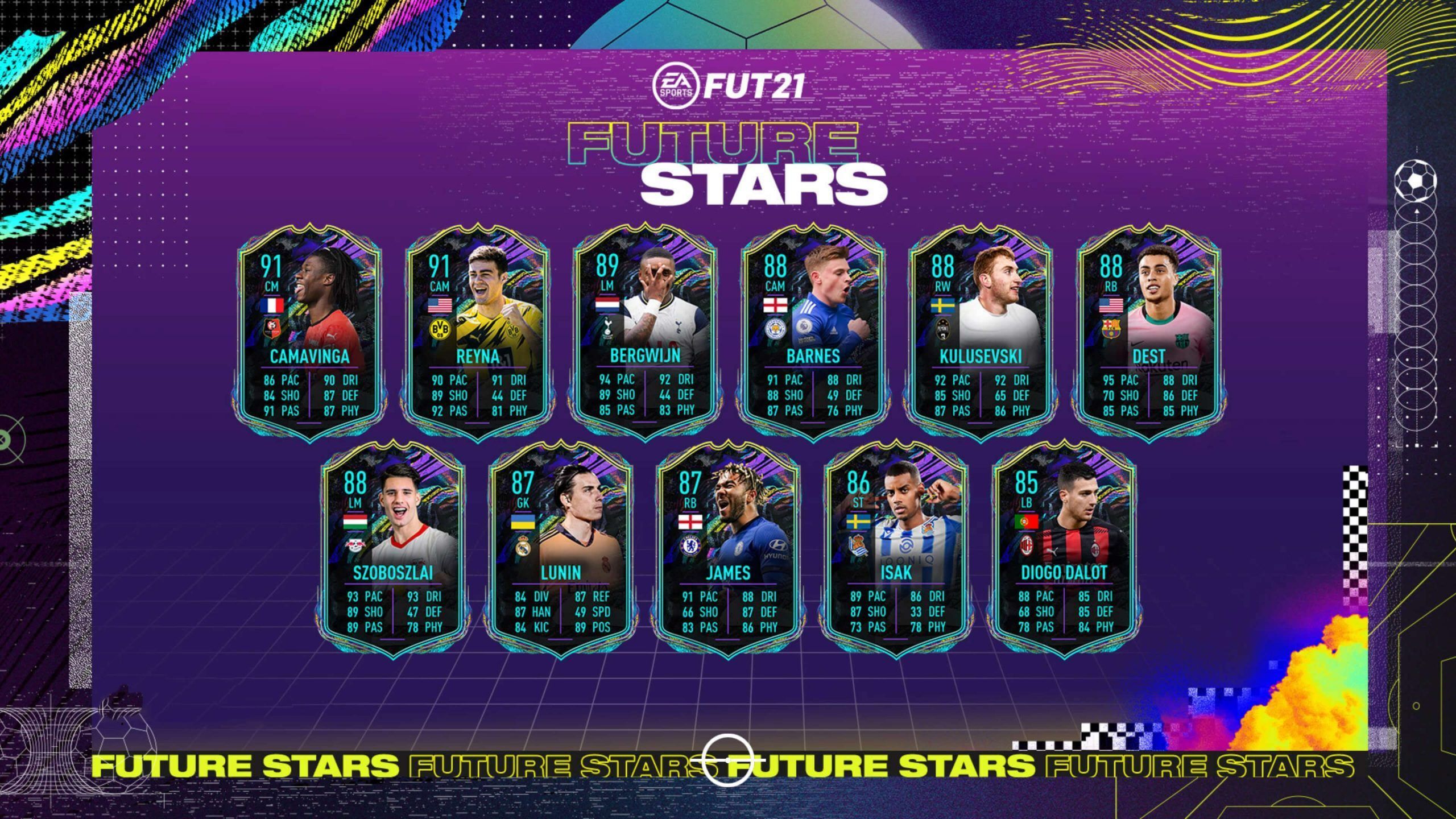Primer equipo de los Future Stars de FIFA 21 Ultimate Team