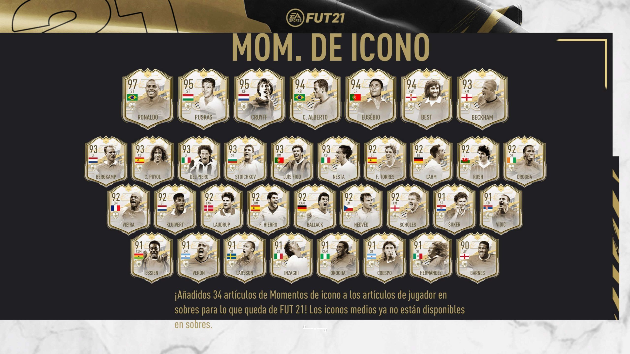 Iconos Prime Moments de FIFA 21 Ultimate Team