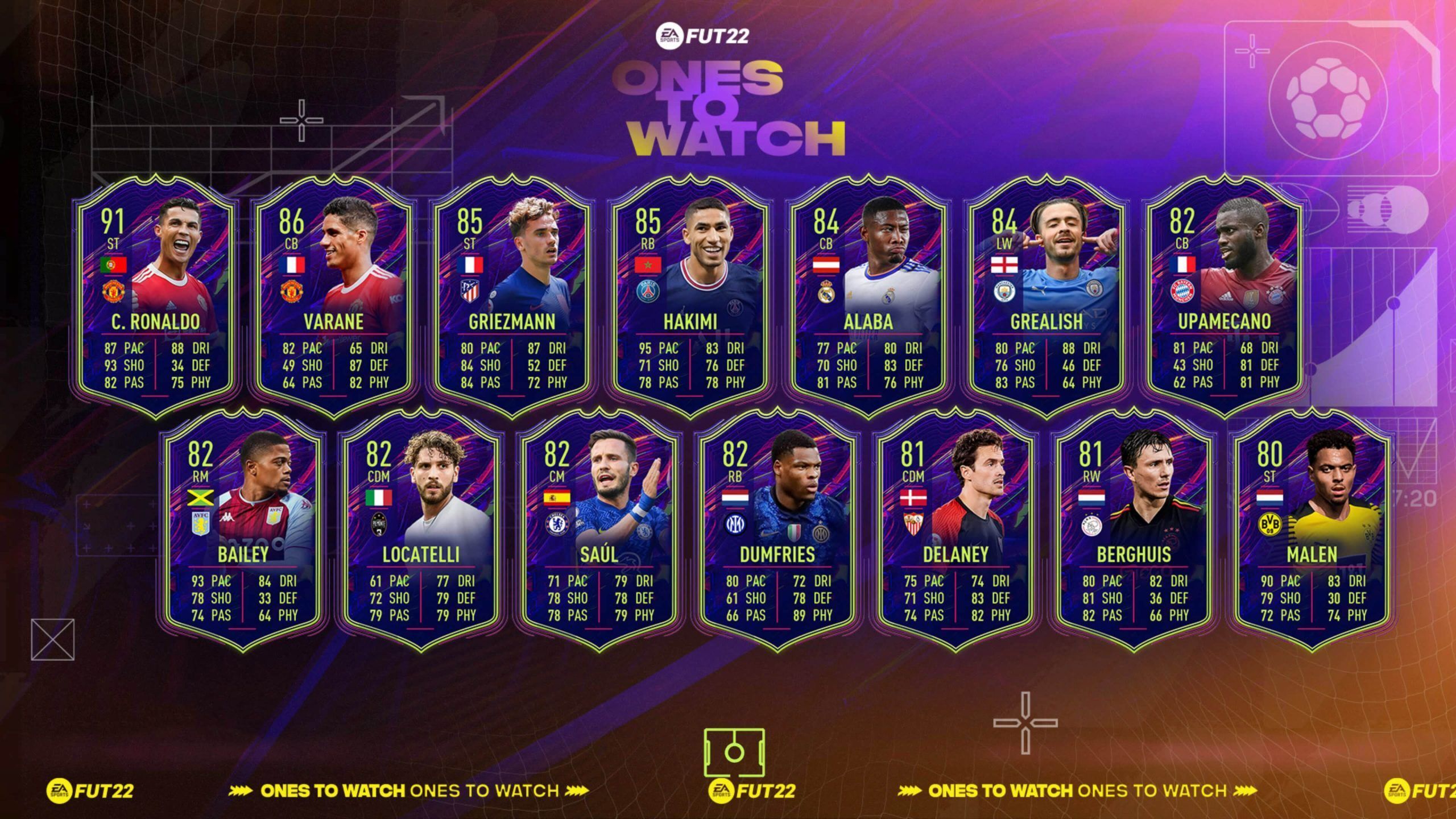 Equipo 1 de los Ones to Watch de FIFA 22 Ultimate Team