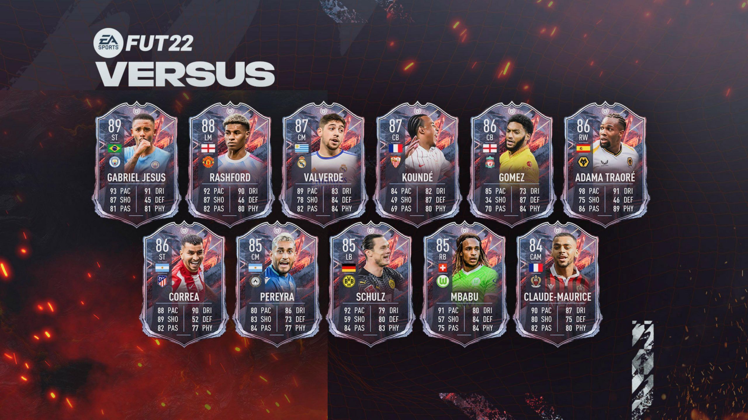 Jugadores Versus en FIFA 22 Ultimate Team, Jugadores Versus Fire en FIFA 22 Ultimate Team