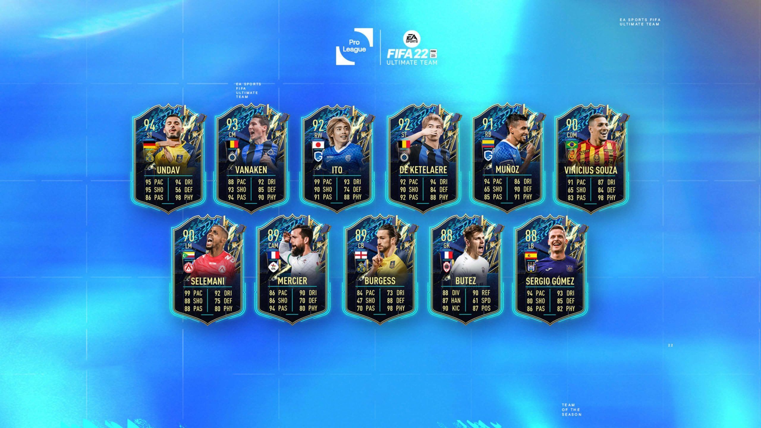 Team of the Season de la Jupiler Pro League de FIFA 22 Ultimate Team Team of the Season de la Jupiler Pro League de FIFA 22 Ultimate Team