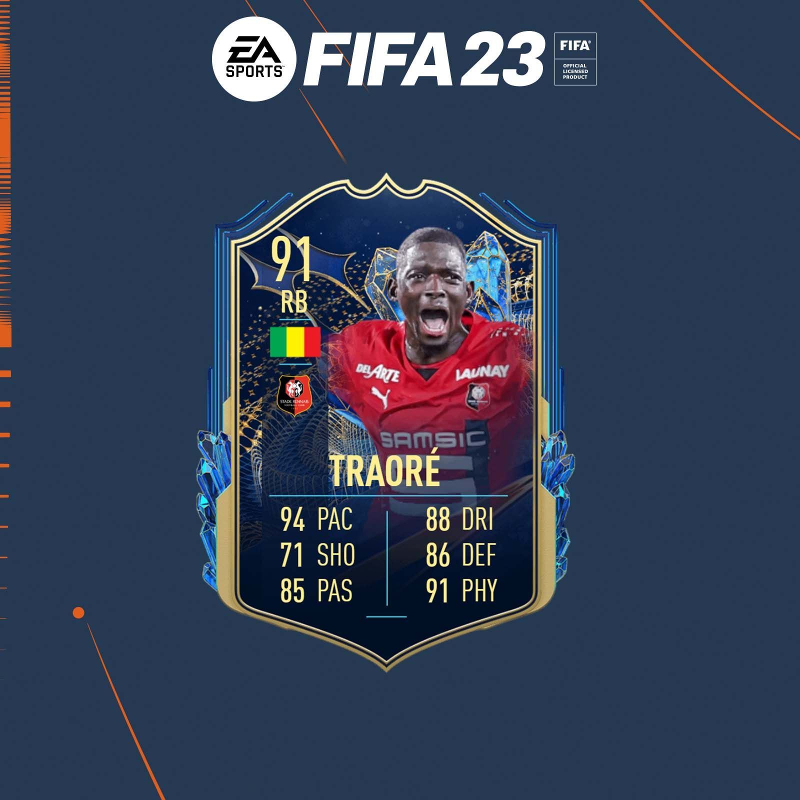 Equipo para conseguir a Hamari Traore TOTS en FIFA 23 Ultimate Team