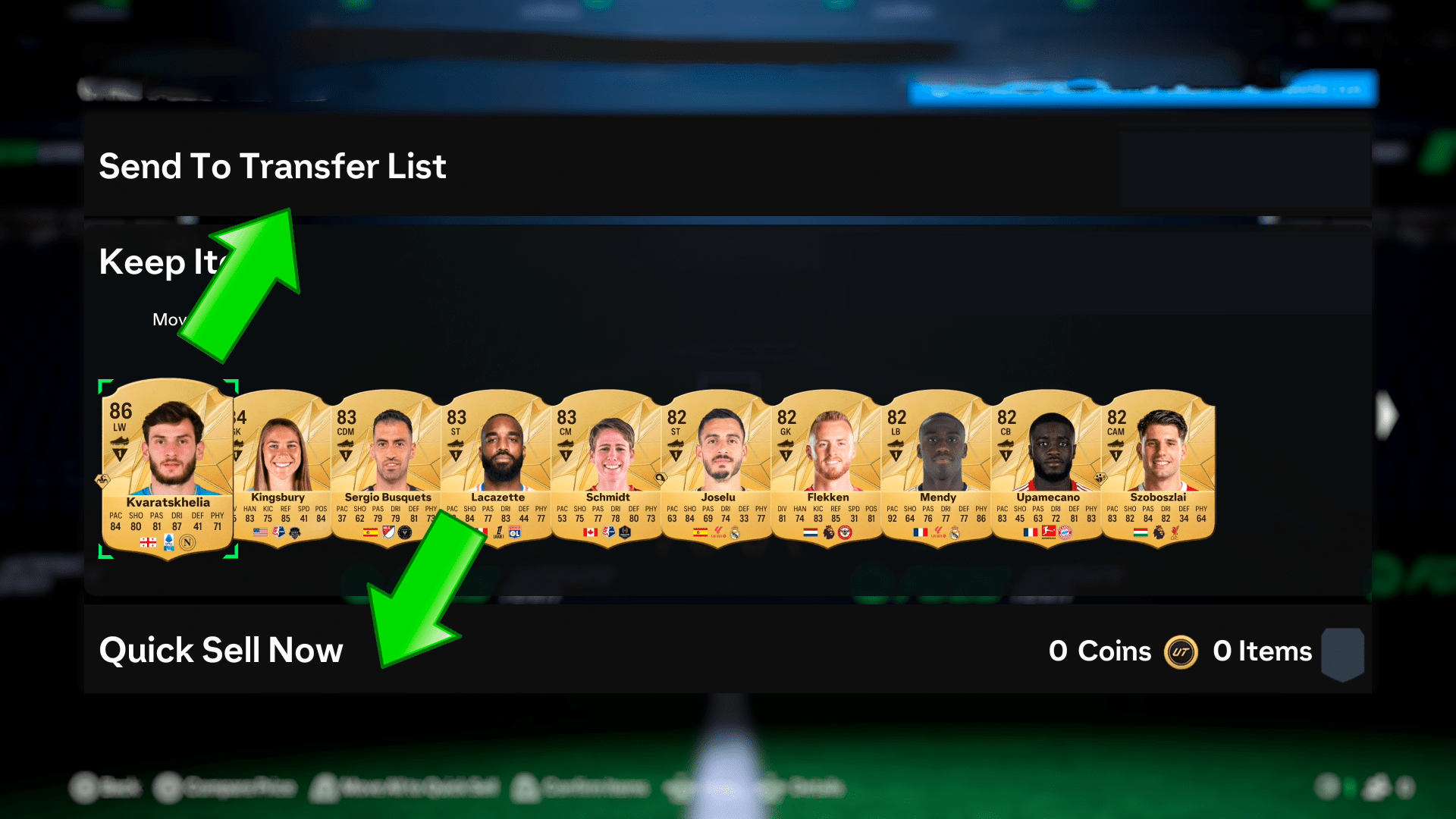 Cómo gestionar el contenido de los sobres en FC 25 Ultimate Team