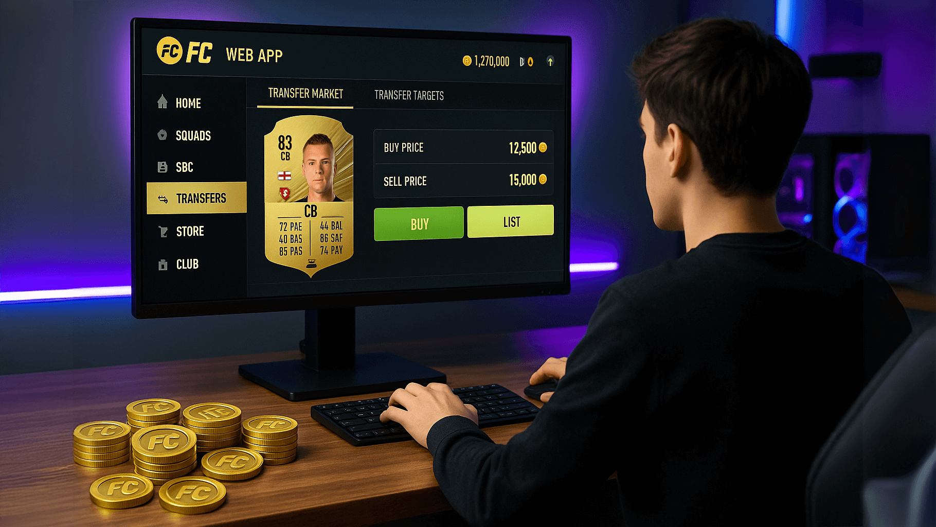 cómo ganar monedas en FC 26, tradeo en la web app de FC 26, mejores filtros para tradear en FC 26, guía de tradeo para la web app, ganar monedas en FC 26 desde el día 1