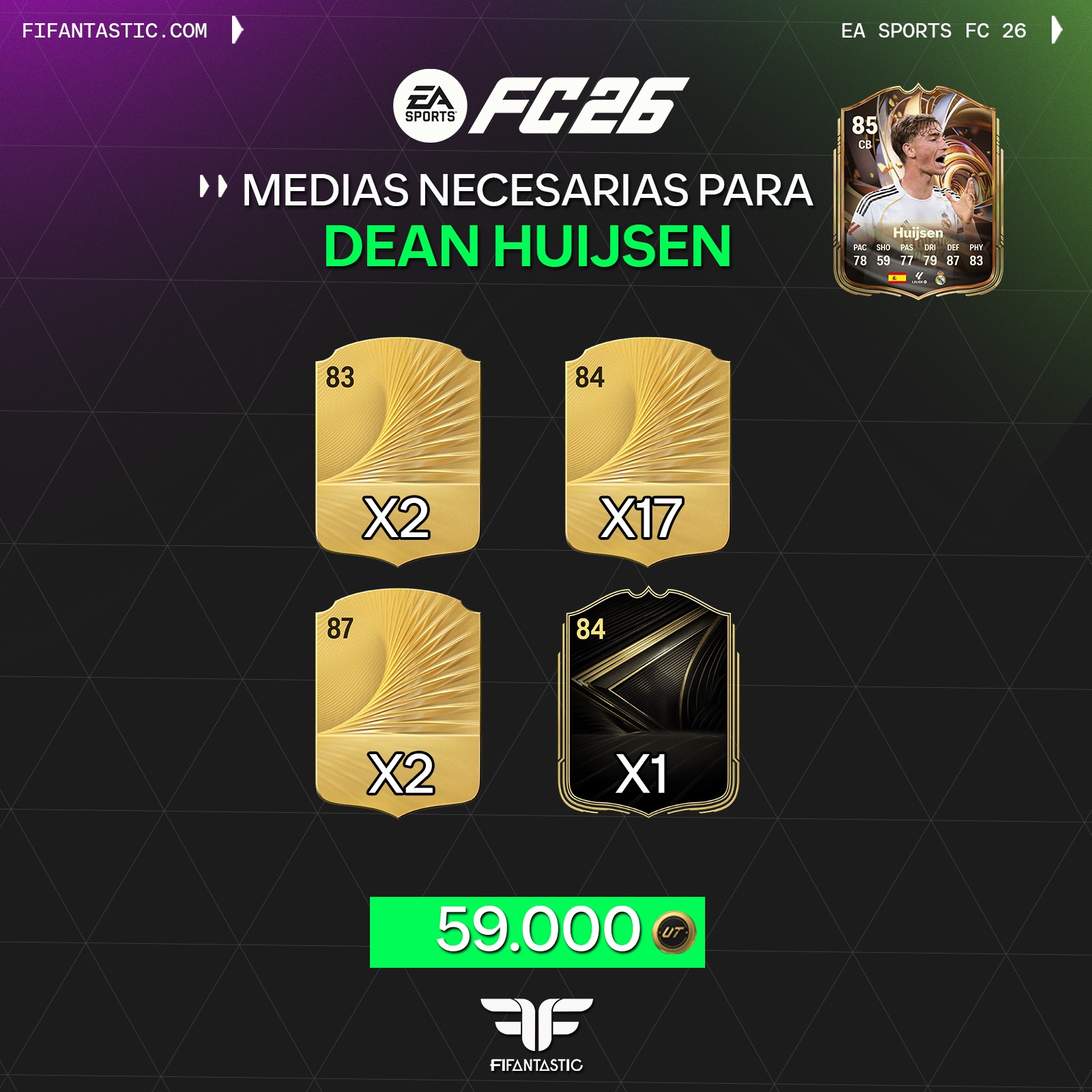 SBC Huijsen Valoraciones Renovadas barato, soluciones SBC Huijsen FC 26, combinaciones SBC Huijsen FC 26, cheapest Huijsen SBC FC 26, Huijsen Upgrades SBC solutions FC 26