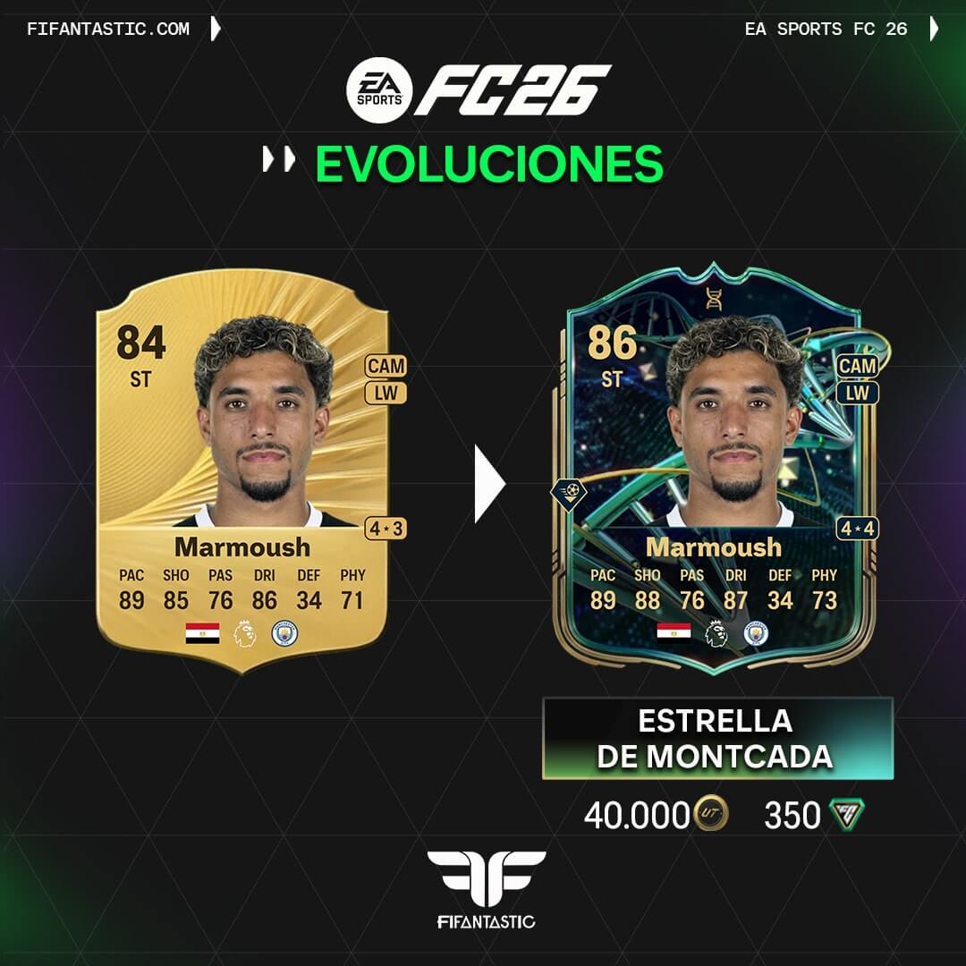 Rashford evolución Estrella de Moncada, Rashford Estrella de Moncada evolution, Marmoush evolución Estrella de Moncada, Marmoush Estrella de Moncada evolution, David Neres evolución Estrella de Moncada, David Neres Estrella de Moncada evolution, Ansu Fati evolución Estrella de Moncada, Ansu Fati Estrella de Moncada evolution FC 26 Ultimate Team