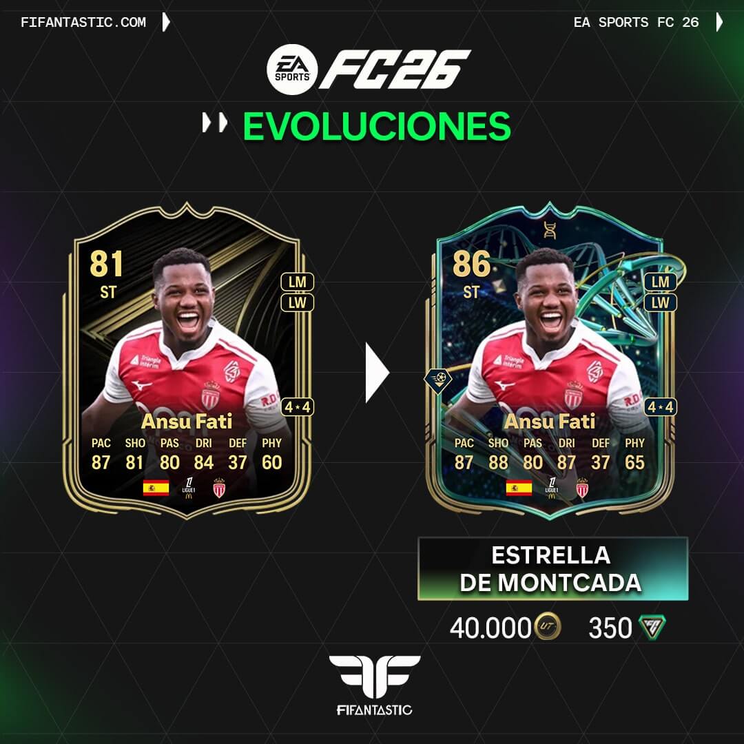 Rashford evolución Estrella de Moncada, Rashford Estrella de Moncada evolution, Marmoush evolución Estrella de Moncada, Marmoush Estrella de Moncada evolution, David Neres evolución Estrella de Moncada, David Neres Estrella de Moncada evolution, Ansu Fati evolución Estrella de Moncada, Ansu Fati Estrella de Moncada evolution FC 26 Ultimate Team