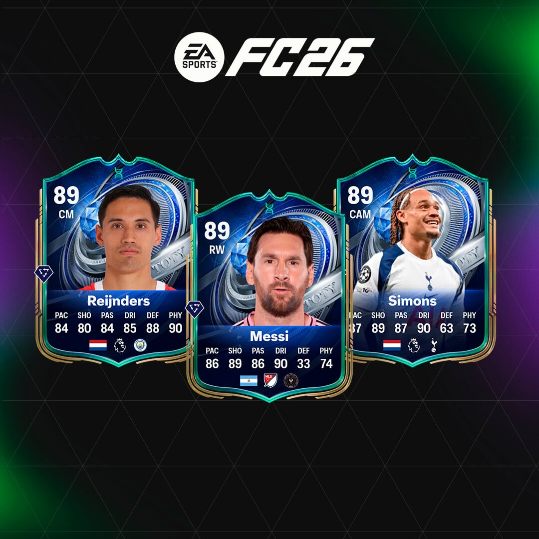 Messi evolución Mención Honorífica TOTY, Messi MH TOTY evolution, Reijnders evolución Mención Honorífica TOTY, Reijnders MH TOTY evolution, Simons evolución Mención Honorífica TOTY, Simons MH TOTY evolution, Vieira evolución Mención Honorífica TOTY, Vieira MH TOTY evolution, Pogba evolución Mención Honorífica TOTY, Pogba MH TOTY evolution, Fermín evolución Mención Honorífica TOTY, Fermín MH TOTY evolution, Carreras evolución combinada MH TOTY, Carreras MH TOTY combined evolution, Militão evolución combinada MH TOTY, Militão MH TOTY combined evolution, Van de Ven evolución combinada MH TOTY, Van de Ven MH TOTY combined evolution, Dante evolución combinada MH TOTY, Dante MH TOTY combined evolution