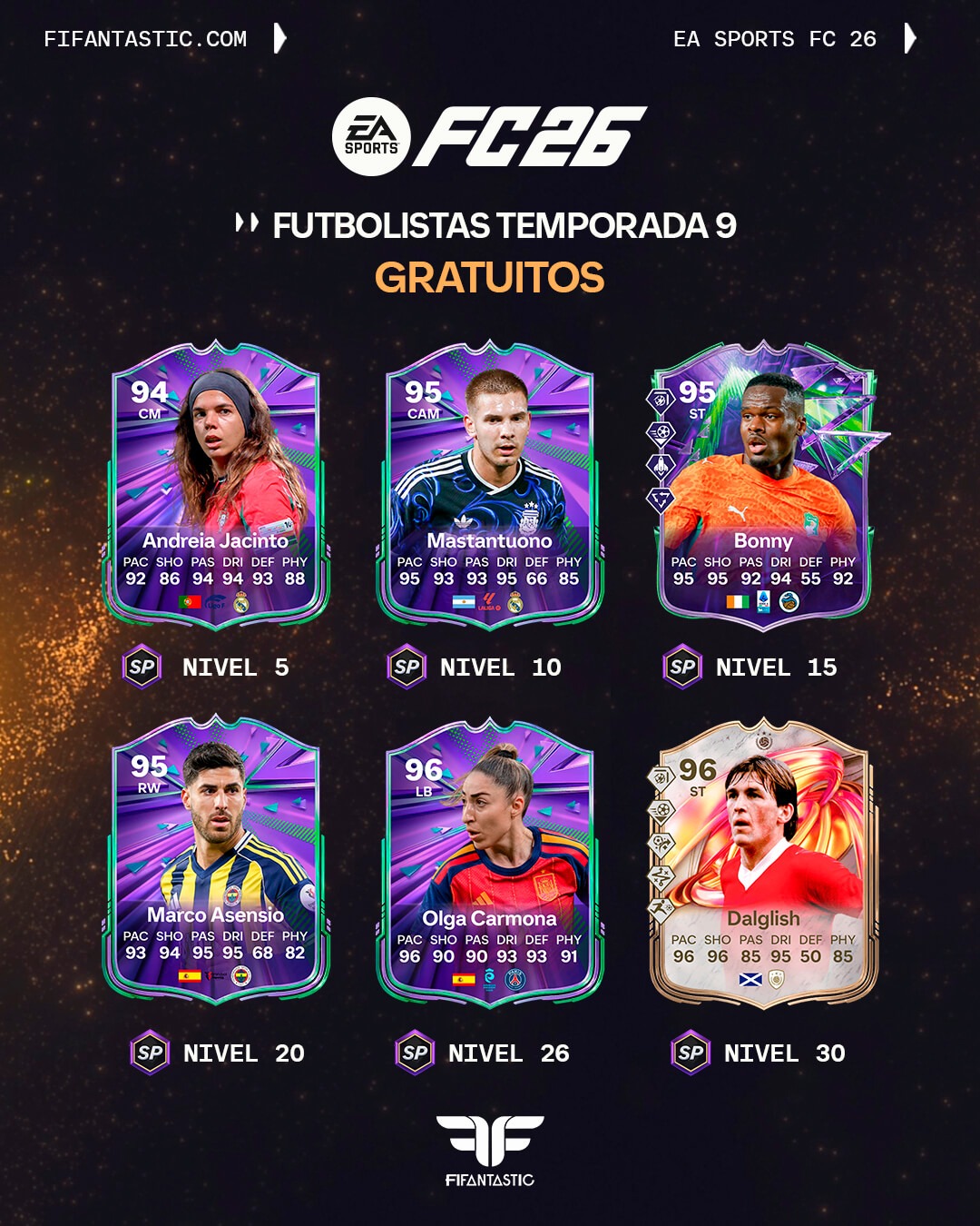 futbolistas Temporada 9 FC 26 Ultimate Team, recompensas Temporada 9 FC 26, jugadores gratuitos Temporada 9 Ultimate Team, futbolistas Pase Premium Temporada 9 FC 26, Dalglish Temporada 9 FC 26, Lucio Pase Premium FC 26, Jairzinho Pase Premium FC 26